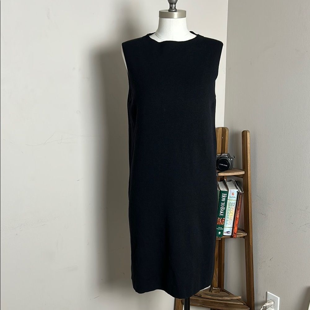 Eileen Fisher Black Sleeveless Sheath Mini Dress